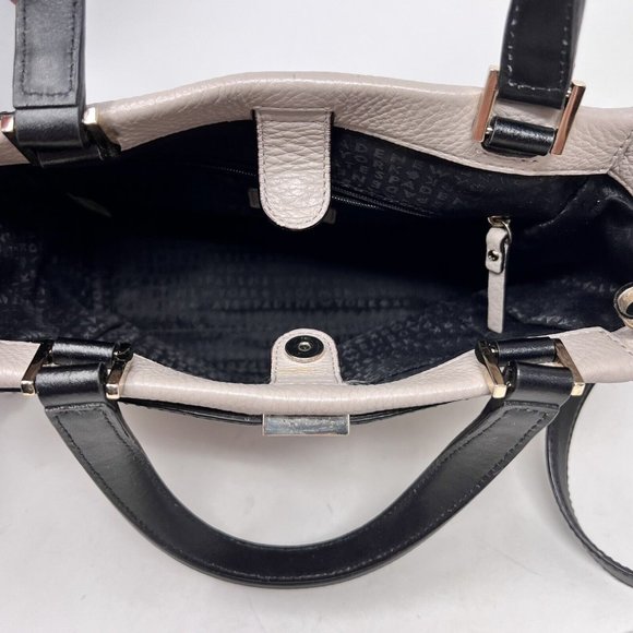 Kate Spade Houston Street  Taupe‎ Cream Two Tone Handbag Black / Silver Accent - Picture 10 of 14